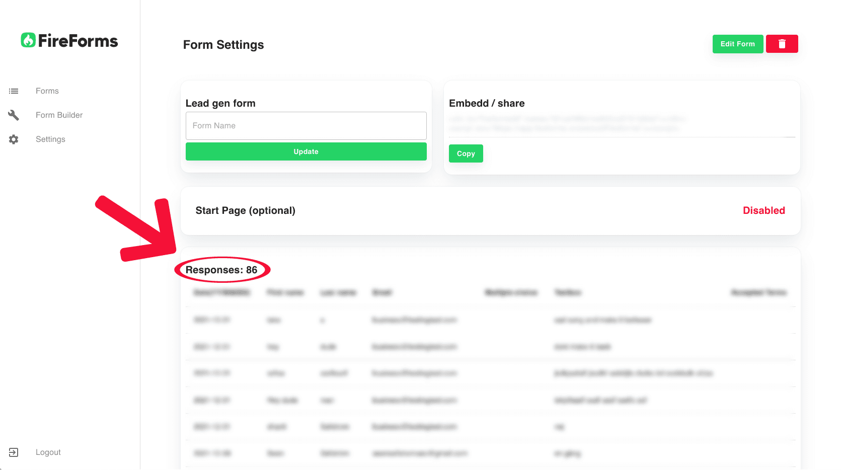 multi step form settings